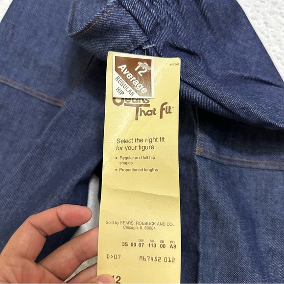 Vintage Sears That Fit Blue Elastic Waist Denim Jeans Women’s Size 12 - Picture 6 of 10